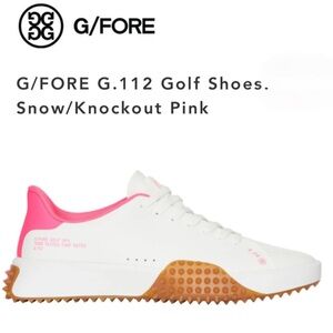 G/FORE MEN'S G.112 Golf Shoe in Snow/Knockout Pink